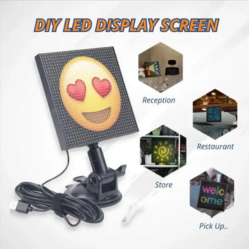 LED Display Screen, Full Color USB Bluetooth Smartphone App Control Display with 32x32 Pixel Custom Text Pattern Animation Programmable Screen for Home Decor, Art Creation, Bar, Shop, Hotel - Imported from UK